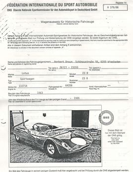 Previous homologation papers