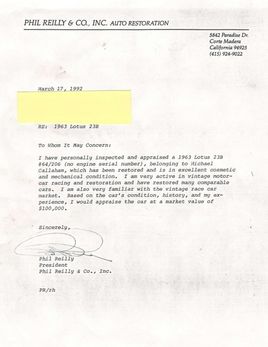 Phil Reilly letter