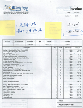 Lola T212 HU37 invoice