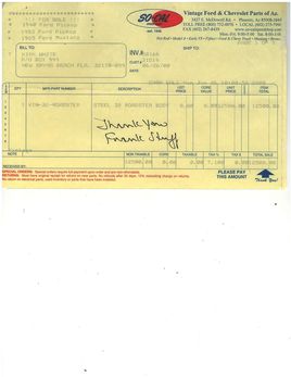 Hot Rod body receipt 99612