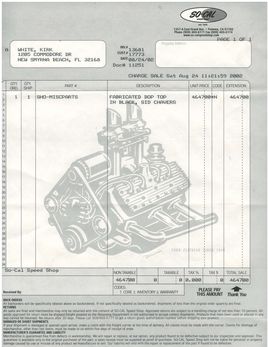 Hot Rod boptop receipt 99612