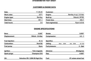 Dyno sheet front